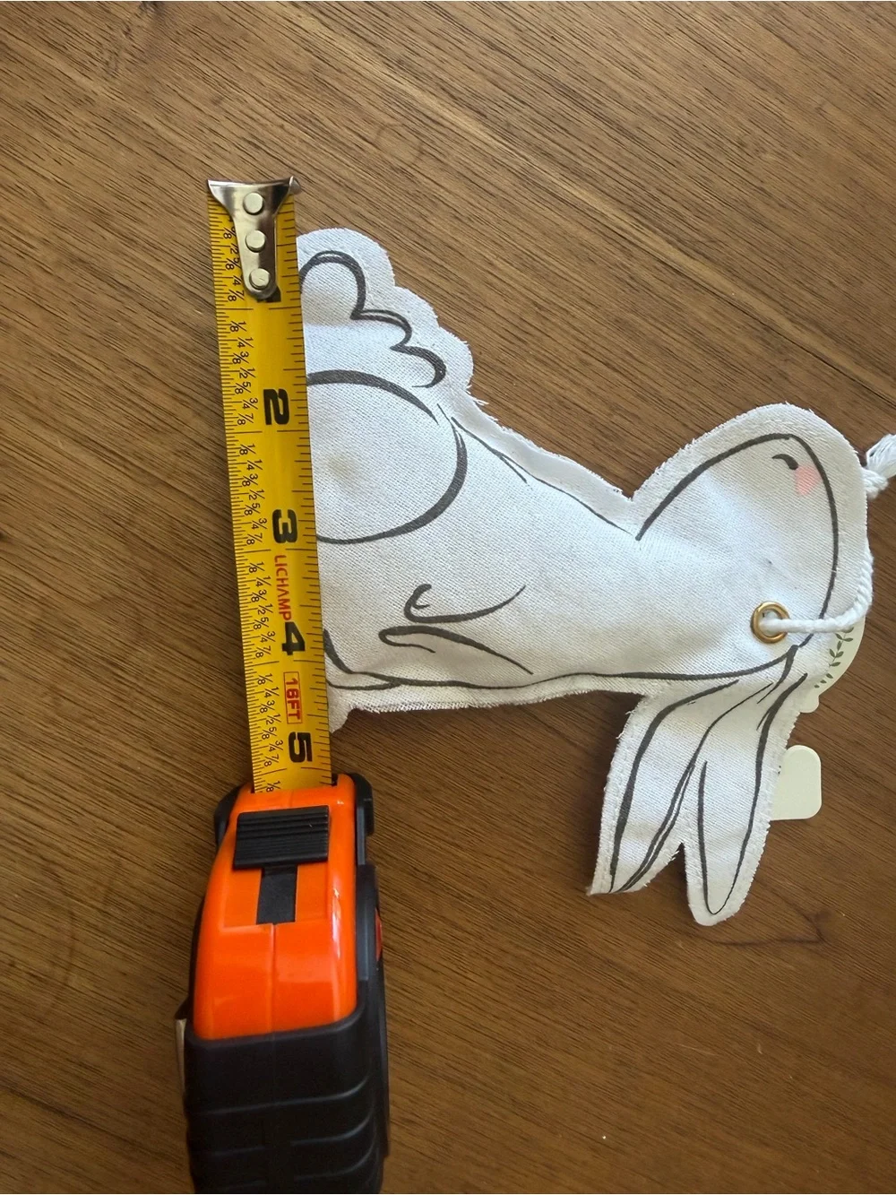 White Fabric Bunny Sachet - Neutral Decorative Accent canvas hanger